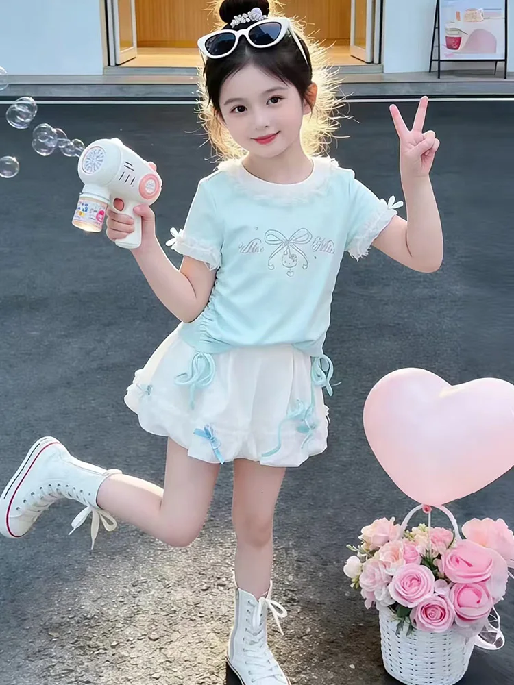 スイートガールズ半袖ツーピースセット春夏新作花柄プリントショートパンツ可愛い子供服ベビーガールズ服