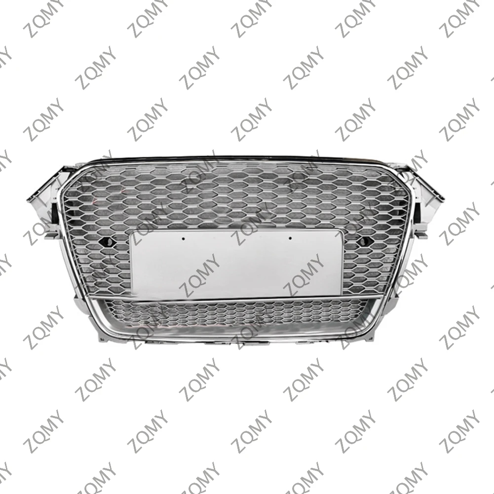 With/Logo For Audi A4/A4L/S4 2013 2014 2015 2016 Car Front Bumper Grille Centre Panel Styling Upper Grill (Modify RS4 style)