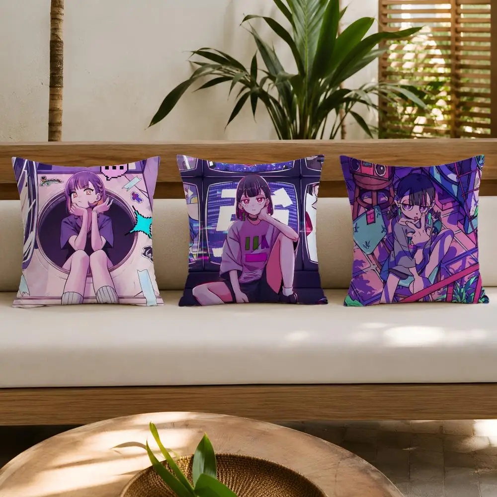 Music Band Z-Zutomayo Cushion Cover Double-Sided Plush Sofa Cushion Covers Organic Breathable Invisible Zipper