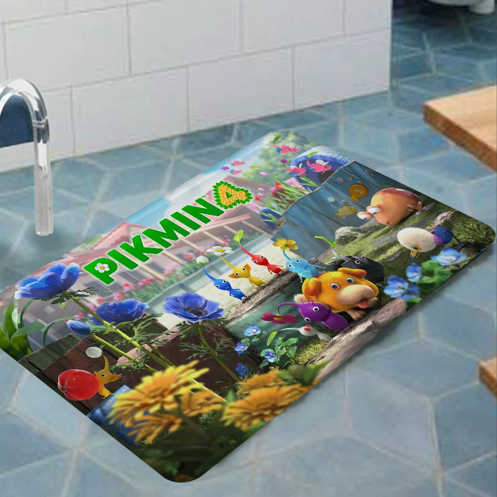 Pikmin Hallway Carpet Non-Slip Laundry Room Mat Laundry Decor Balcony Child Living Room Bedside Area Rugs