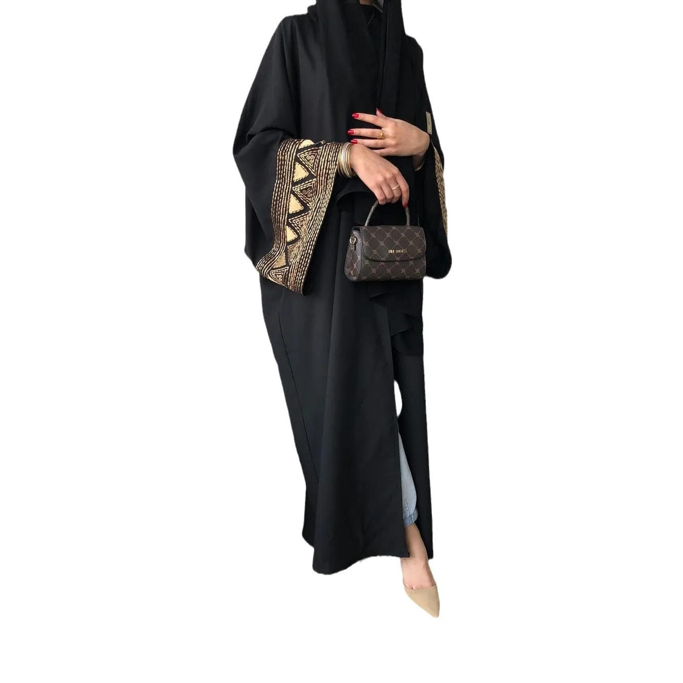 Arabische Stickerei bestickte Robe Mode tragen Abaya Robe muslimische Frauen lange lose Maxikleid