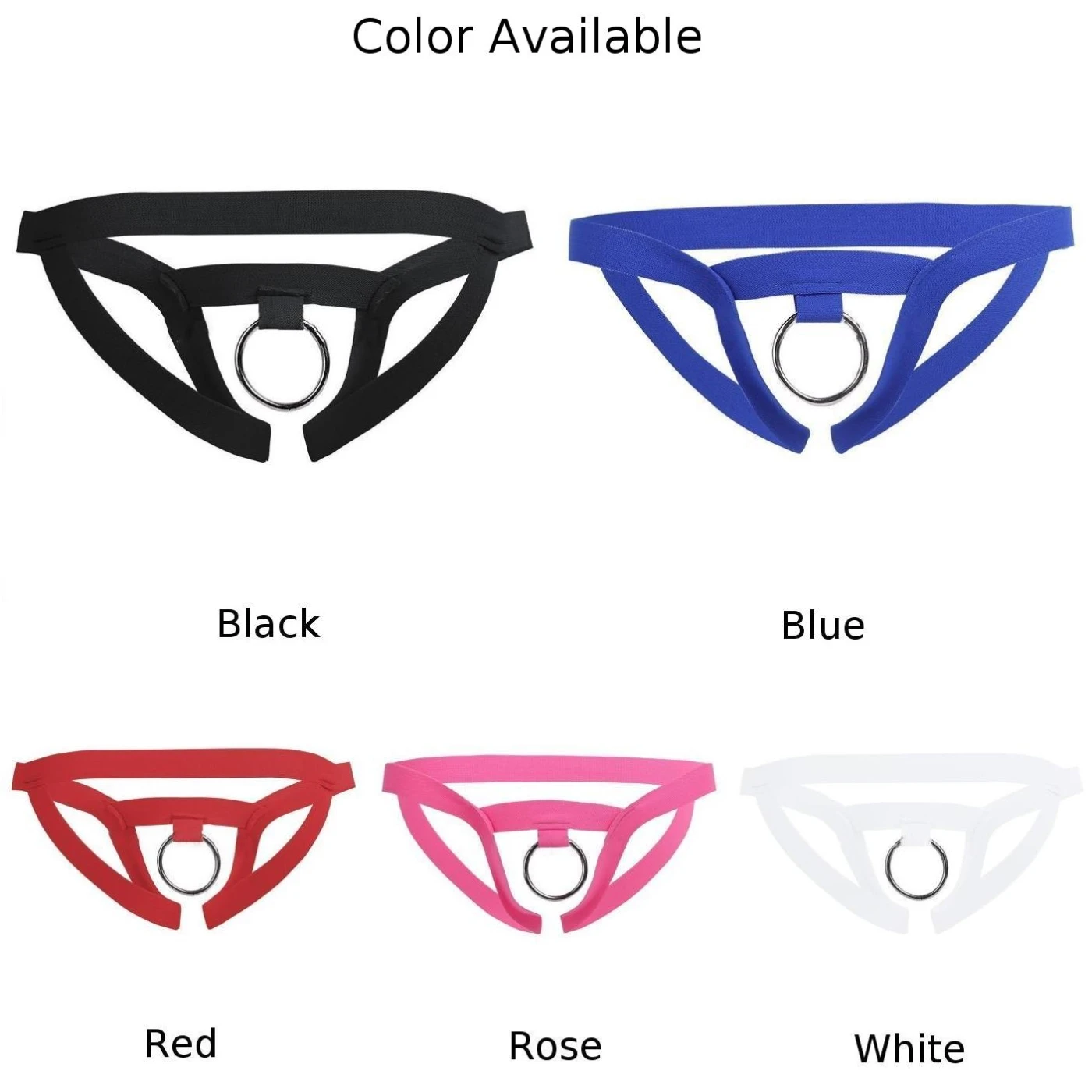 Men\'s Sexy Erotic Open Crotch O-Ring Breathable G-String Lingerie Tanga Man Bikini Jockstrap Underwear Thongs Hollow Out Briefs