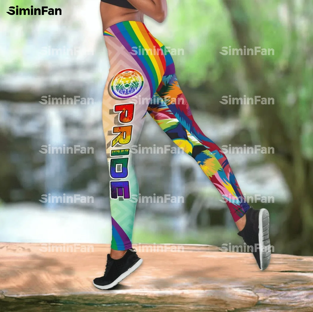 Amor orgulho lgbt lions 3d cheio impresso tanque superior legging mulheres colete calça ternos feminino outfit verão duas peças conjunto yoga roupa esportiva