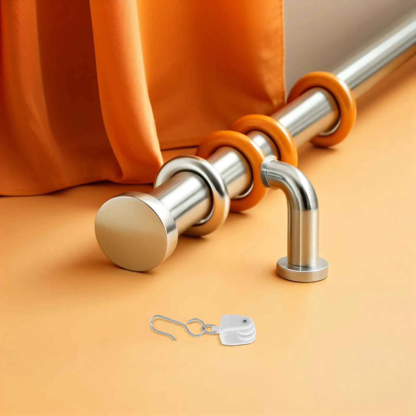 20 Juegos de Rieles para Cortinas con Ganchos Deslizantes de Plástico Resistente, Funcionamiento Silencioso para Sala de Estar, Dormitorio, Autocaravana