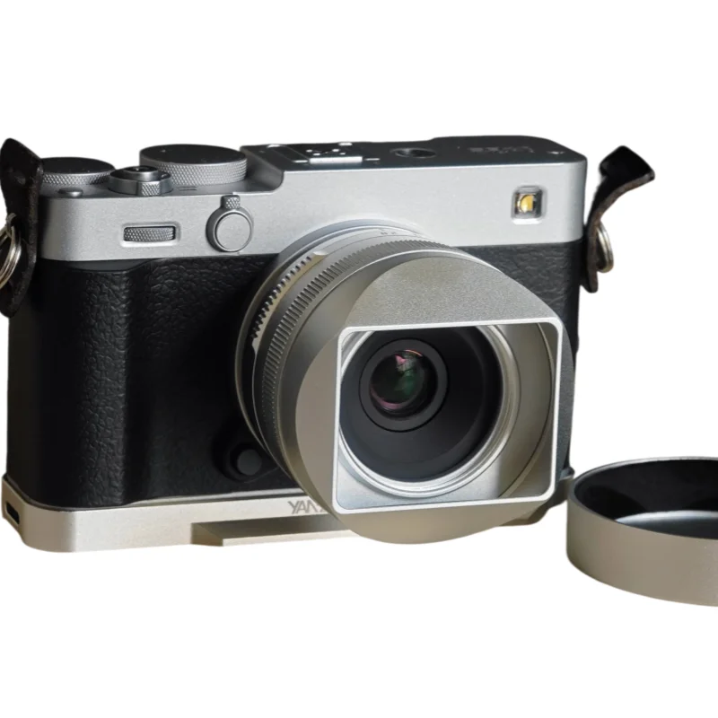 Metal Square Lens Hood For TTArtisan 27mm F2.8 With Free Cap Silver Black
