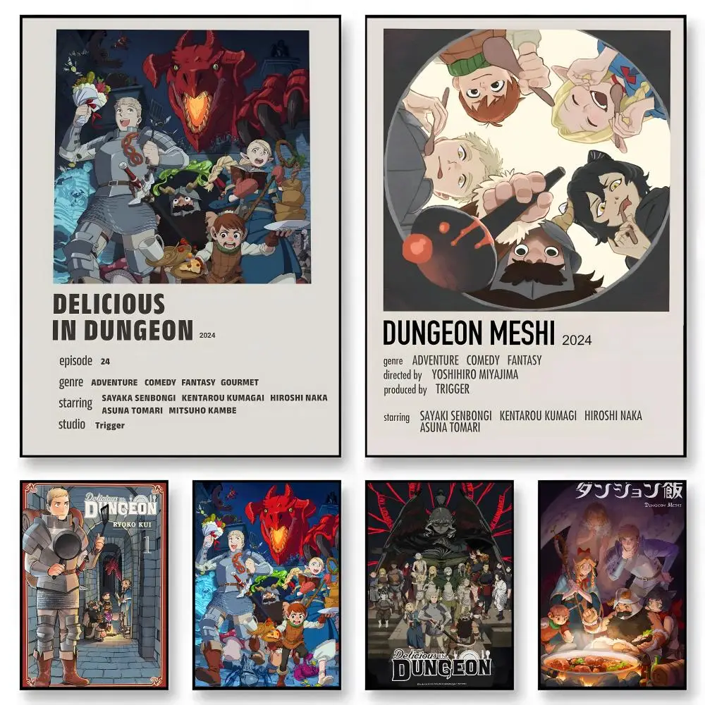Anime Delicious in Dungeon   Character Print Japanese Graphic Streaming Film Style Wall Artwork Bedroom Decor Poster