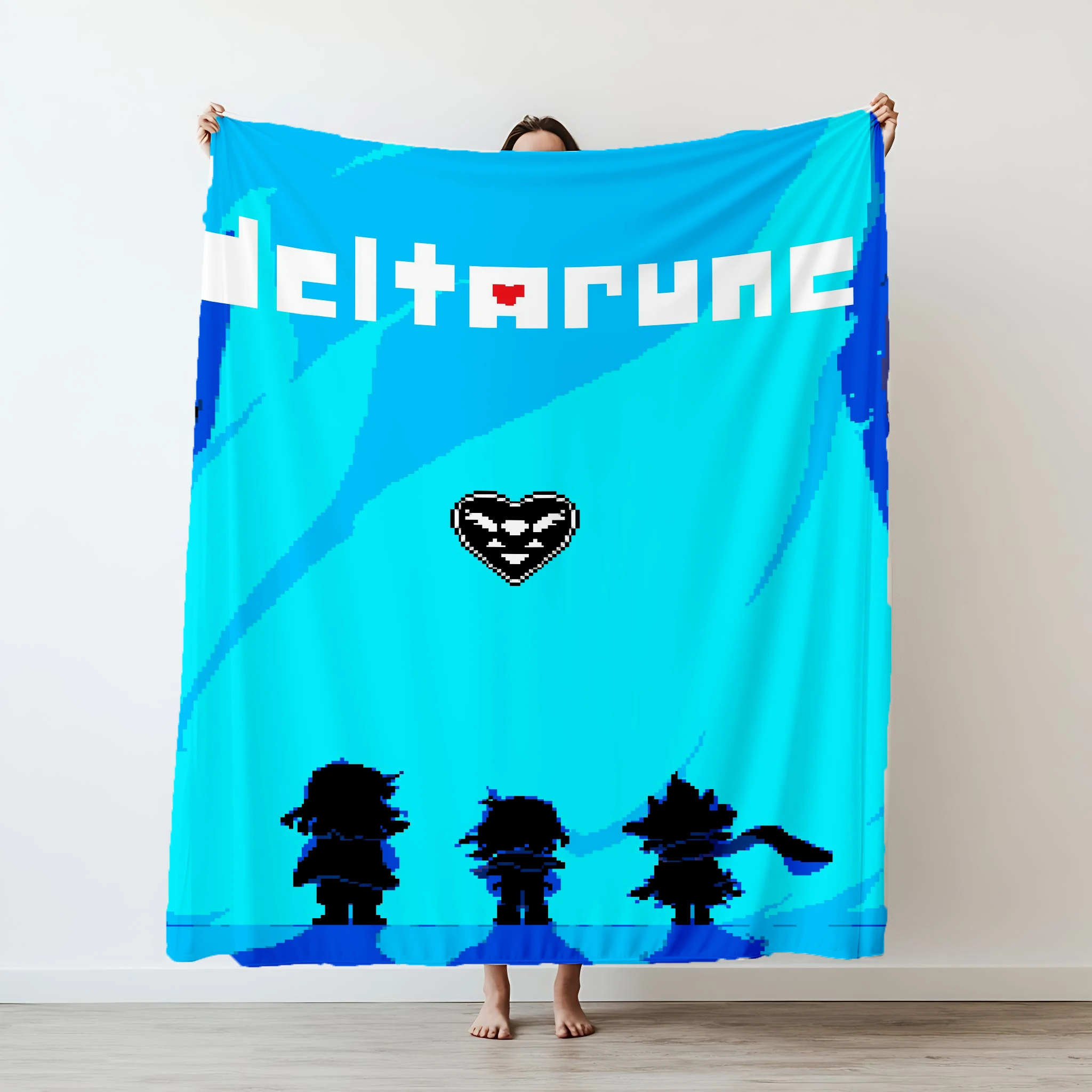 130×150cm Deltarune Game Thin Printed Blanket Accessories Home Blankets Flannel Throw for Sofa,Bed,Travel,Camping,Office,Couch