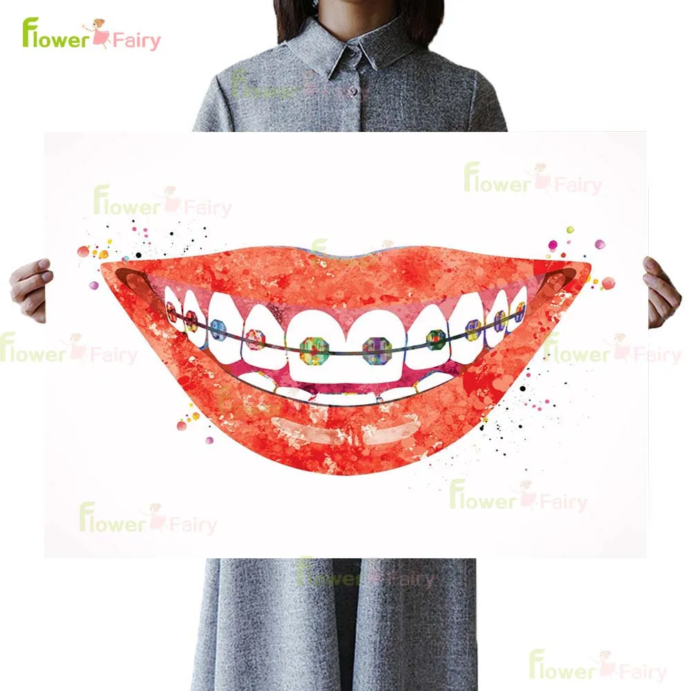 Braces Teeth Orthodontics Posters Dental Clinic Tooth Wall Art Canvas Painting Home Decor Wall Pictures For Living Room Unframed