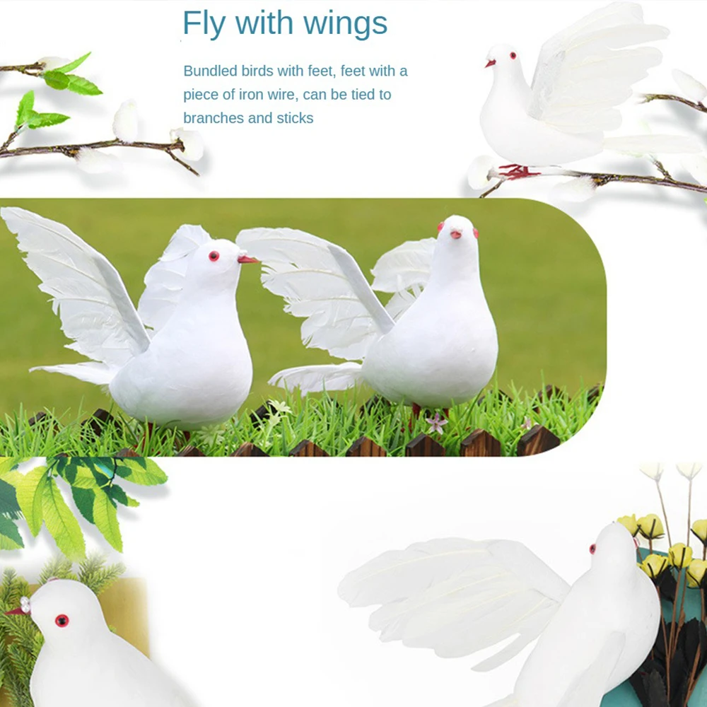 Simulation White Pigeon 25 * 8 * 15cm High Quality Bringing An Artistic Atmosphere Charming Durable Simulated Big Flying Pigeon