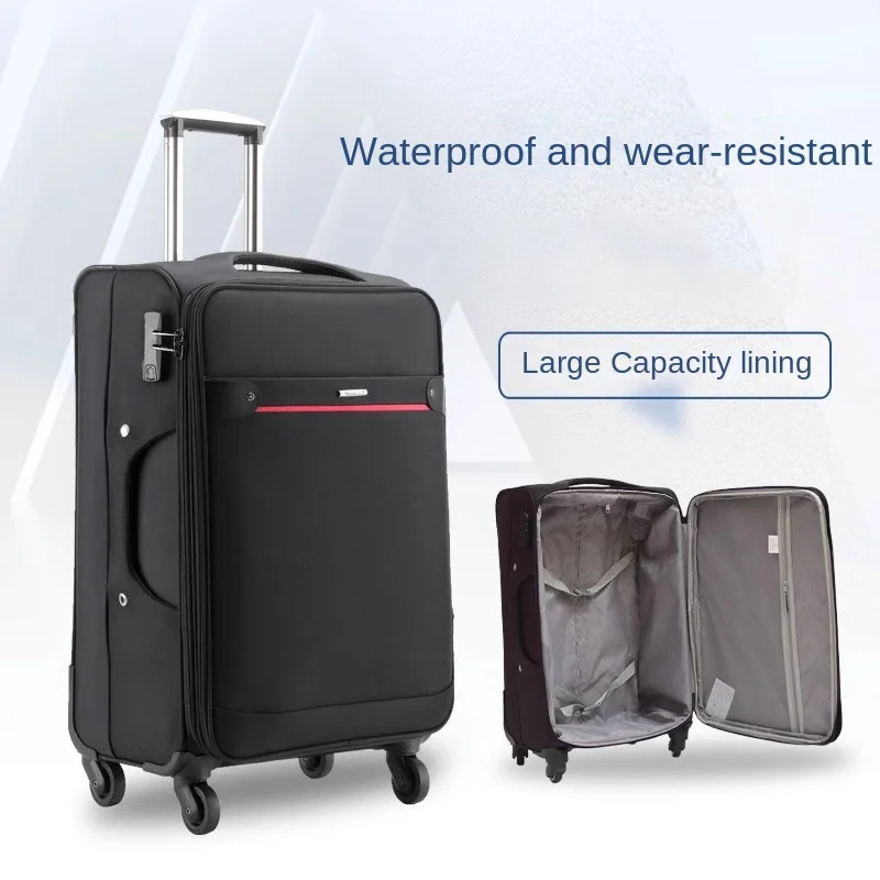 30 32‘’ Oxford Cloth Carry-on Suitcase Large Capacity Oversized Luggage Canvas Business Trip Lightweight Travel bag with Wheels