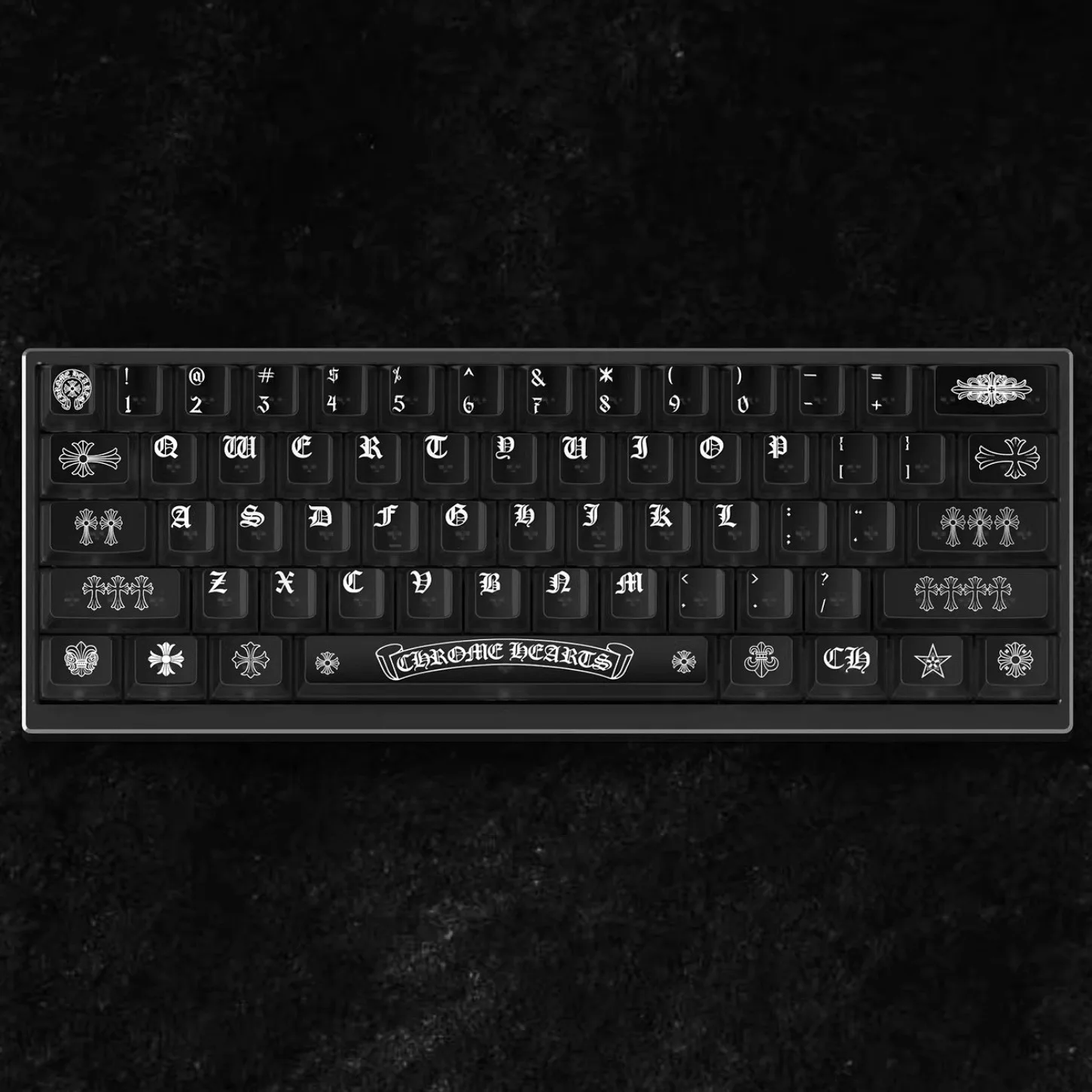 

Black and White Super Fog Transparent Cherry Keychain Kit PC 114 Keys Suitable for 60/64/84/98 Personalized Keyboard