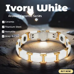 Ceramic Titanium Steel Bracelet Ivory White Ceramic Magnetic Slimming Bracelet