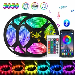 Listwy RGB LED światła 5050 Bluetooth APP IR pilot USB 1M 2M 3M 4M 5M 10M 15M 20M podświetlenie do dekoracji domu festiwalu