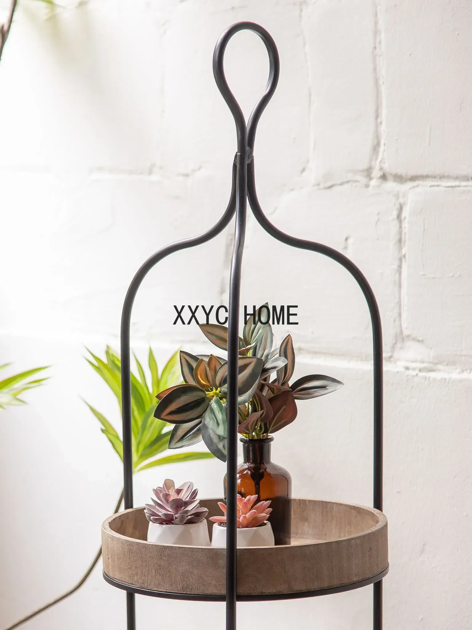 Iron Indoor Living Room Storage Floor-Standing Balcony Flower Green Plant Bracket