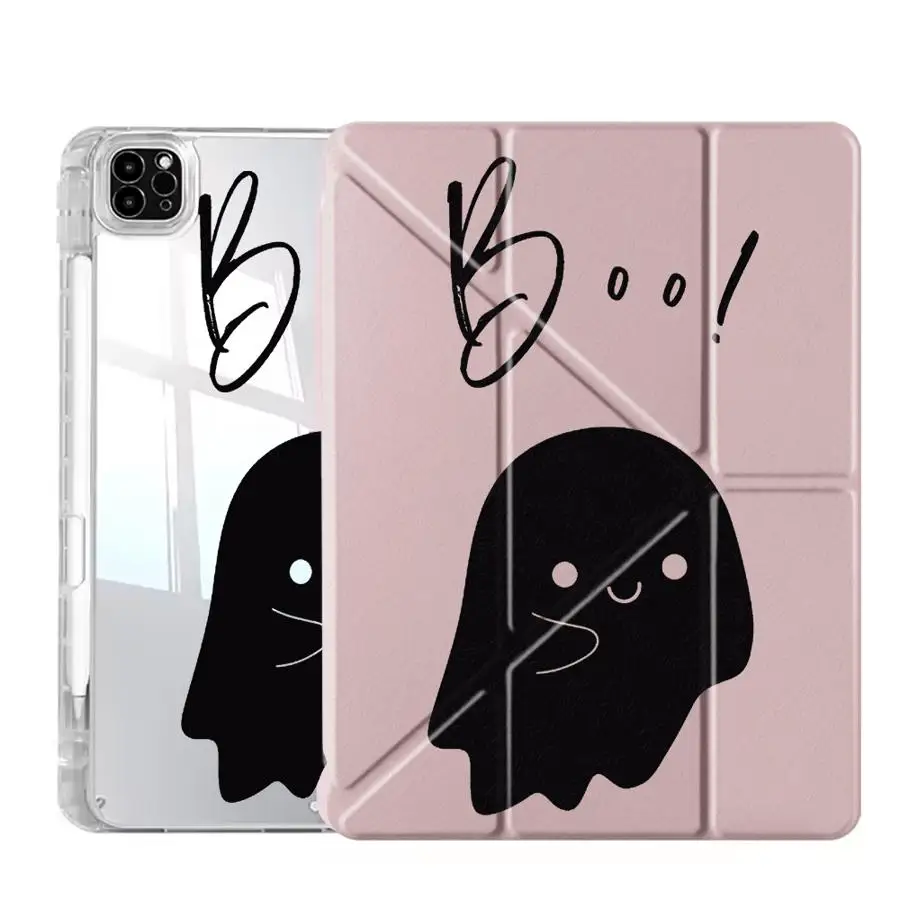 Cartoon Ghost Y-Fold Holder Cover Tablet Case For iPad Air 4 5 M3 M2 1 2 M4 11inch Mini 6 7 Pro 11th 10th 9th 8th 7th 12.9inch