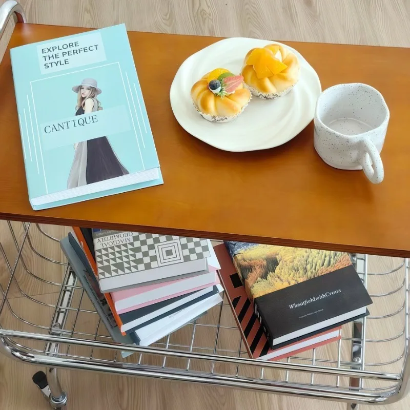 Мобильный телефон с колесным краем, несколько мест для хранения из нержавеющей стали, средневековая тележка для хранения в гостиной, простой журнальный столик в скандинавском стиле