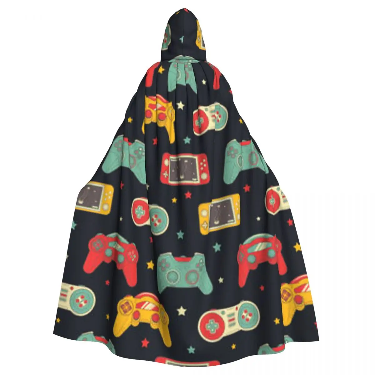 

Video Game Controller Pattern Hooded Cloak Coat Halloween Cosplay Costume Vampire Devil Wizard Cape Gown Party