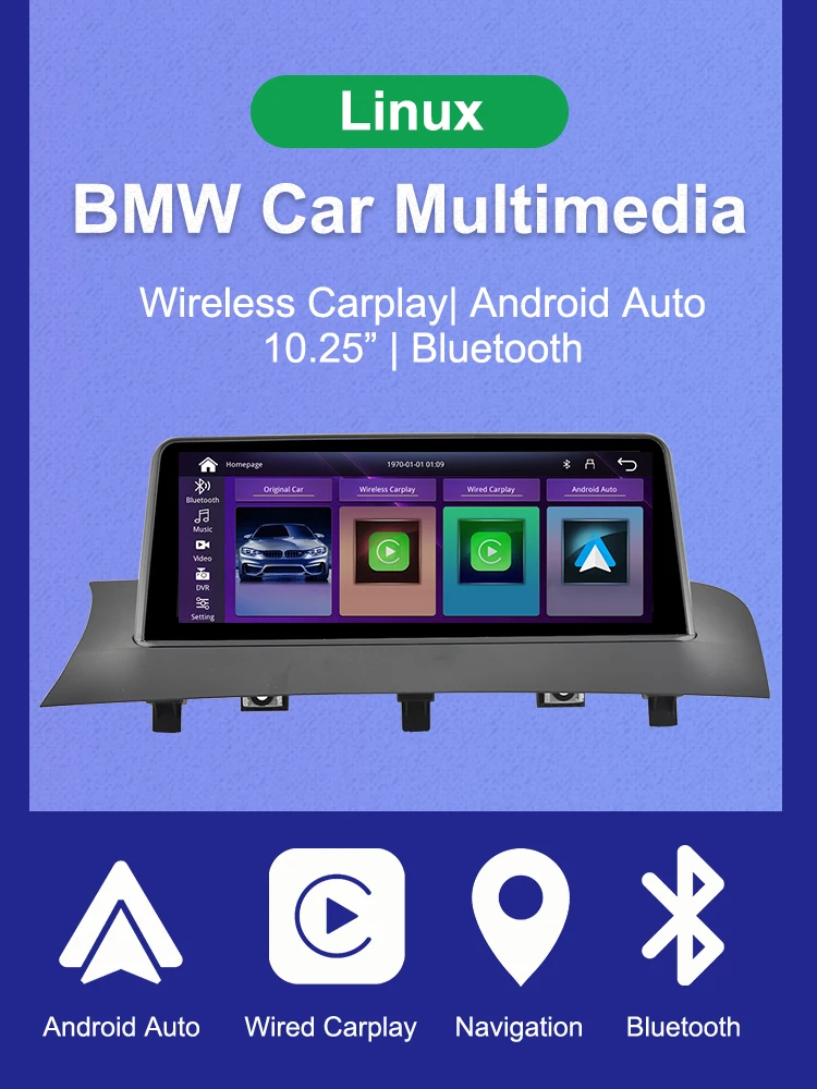 AUTOTOP 10,25 "Wireless Carplay Multimedia Linux Touchscreen Für BMW X3 F25 X4 F26 2011-2016 CIC NBT Android Auto Spiegel Link – Detail 1
