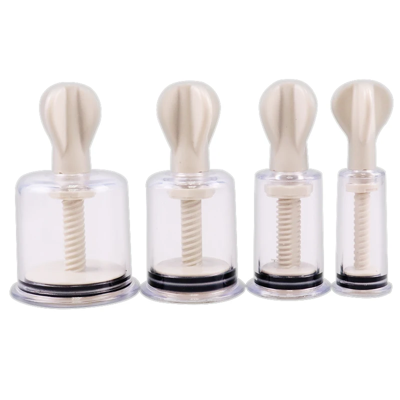 4 Sizes Rotating Handle Twist Suction Cupping Cup Nipple Enhancer Massage Vacuum Cans Suction Cup Anti Cellulite Massager