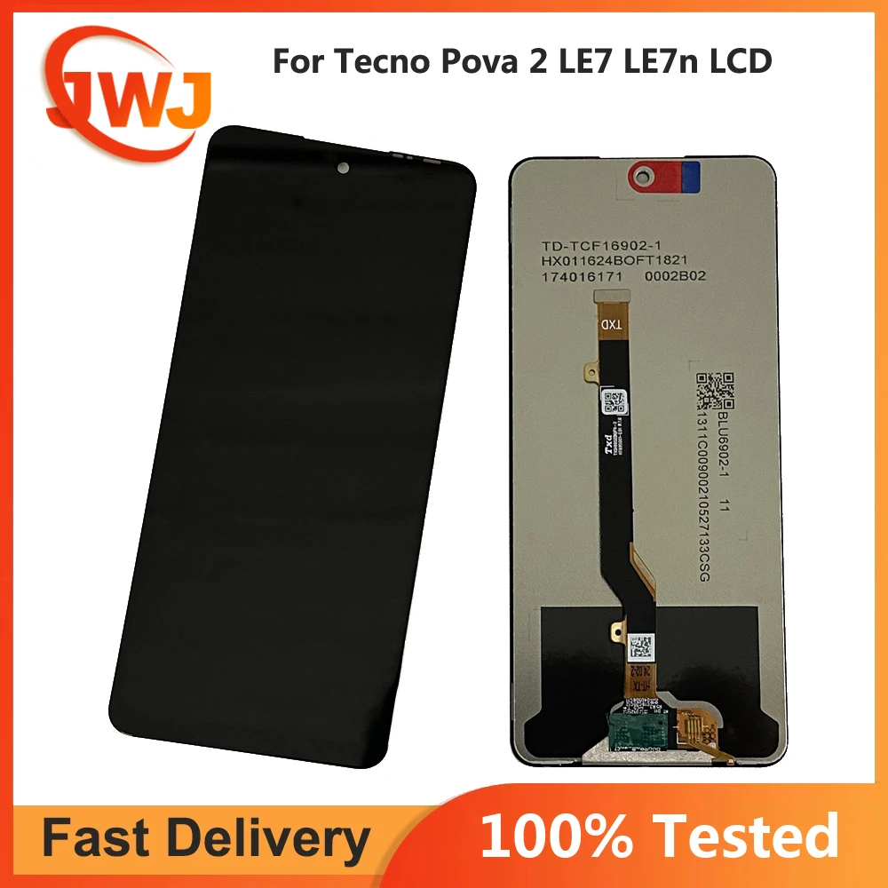 

6.9" Tested For Tecno Pova 2 LE7 LE7n LCD Display Screen Touch Digitizer Sensor Assembly Replacement Tecno Pova2 LE7 LCD Parts