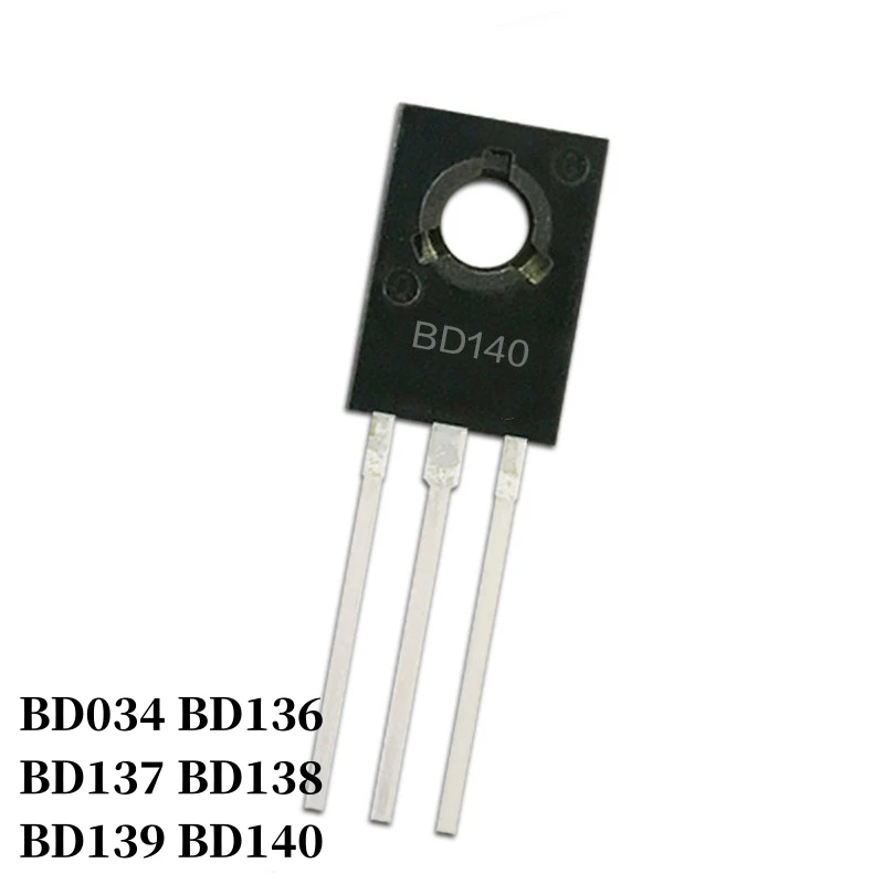 20~2000Pcs BD034 BD136 BD137 BD138 BD139 BD140 DIP Transistor TO-126 NPN PNP Bipolar Amplifier Transistor