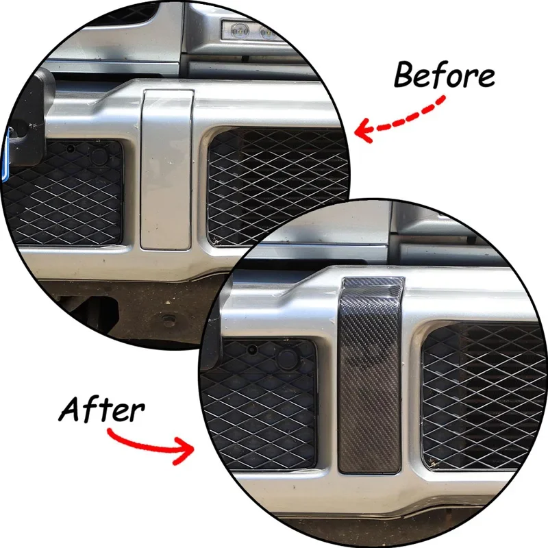 

For Mercedes-Benz G-Class W463 2004-2018 Car Front Bumper Decorative Cover Sticker Protection Accessories 2Pcs Real Carbon Fiber