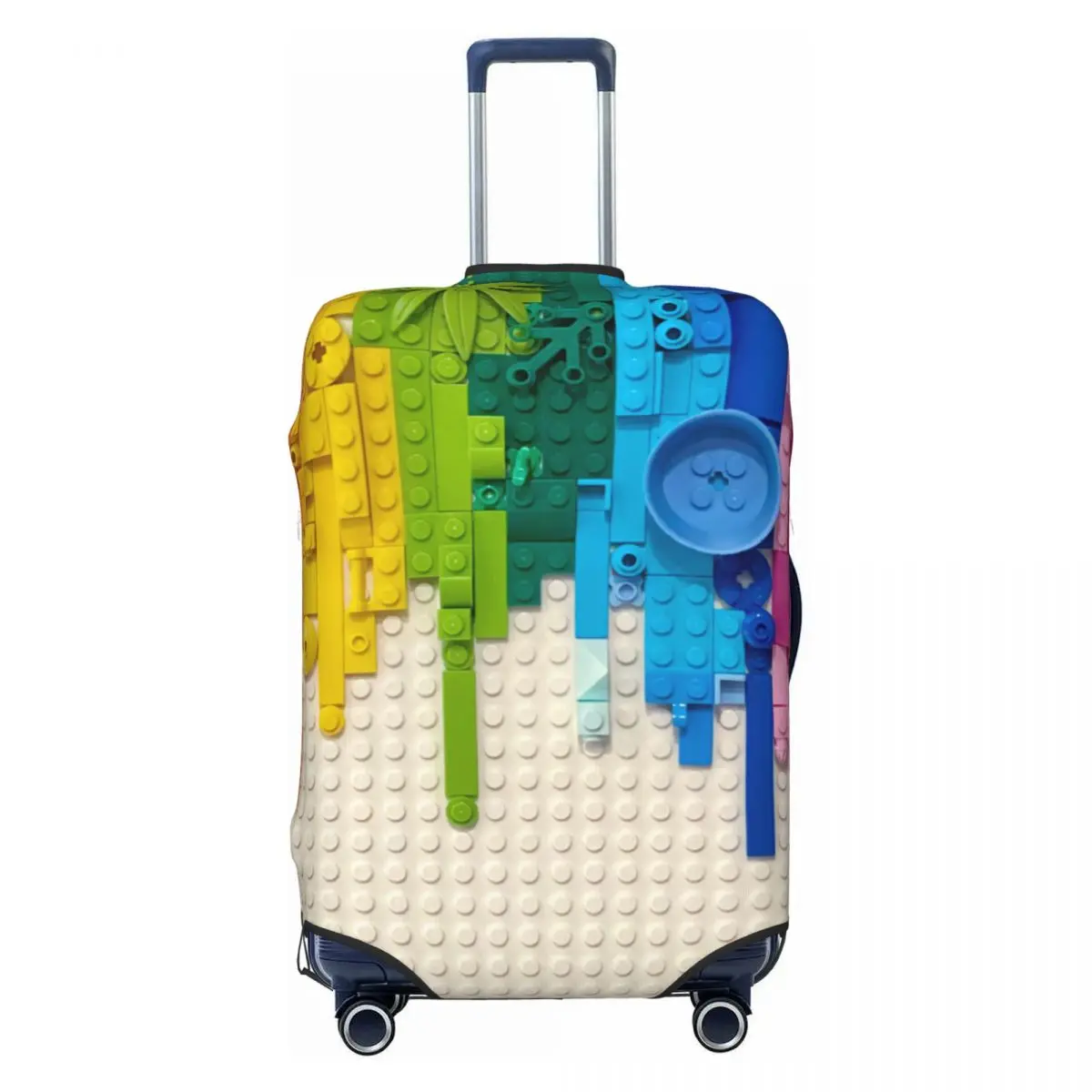 

Building Blocks Rainbow Patern Luggage Cover Elastic Travel Suitcase Protective Covers Suit For 18-32 inch