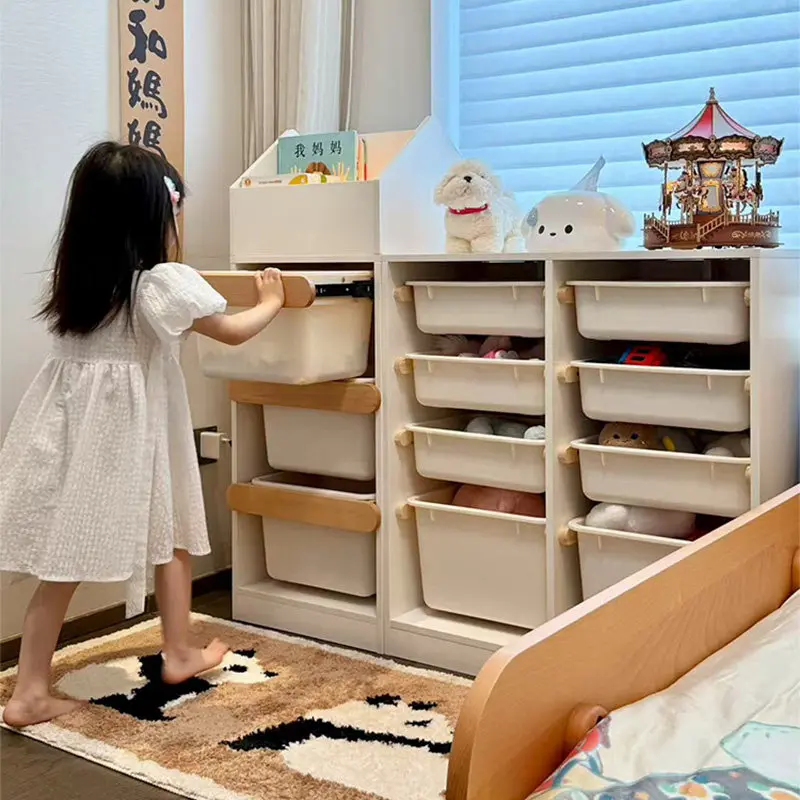 Carpenter life big belly toy storage cabinet classification storage rack Montessori children's room layout baby feeding cabinet