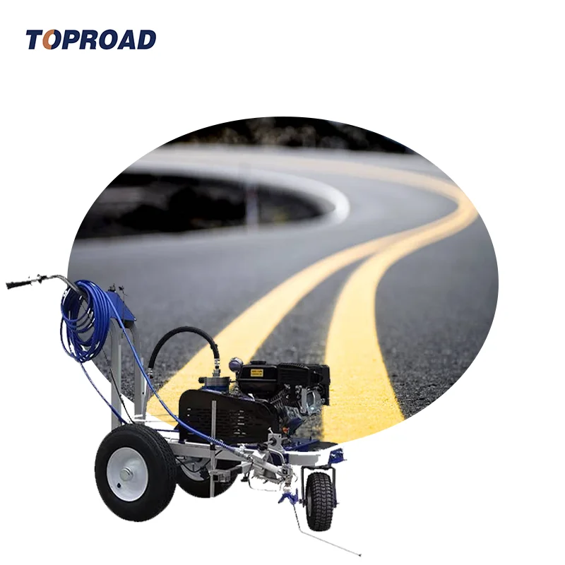 TOPROAD Diaphragm Pump Two Spray Guns Road Marking Machine For Provincial Roads And Parking Facilities