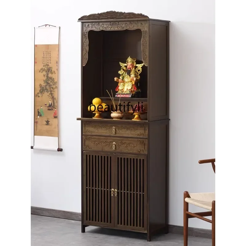 

Buddha Cabinet Worship Table Shrine God of Wealth Bodhisattva Worship Table Buddha Statue Home Altar