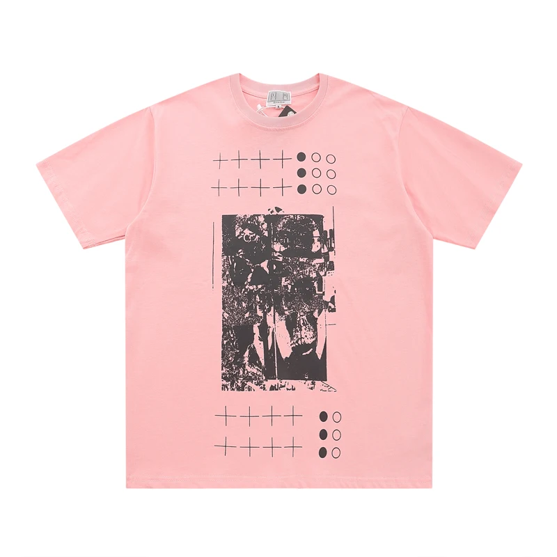 

Summer LIFE CAVEMPT Pink Tshirts High Street Do Old Couple Cotton Loose CE Short Sleeve T-shirt for Men Women