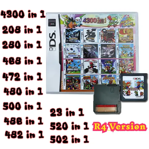 4300 in 1 Compilation Pokemon Game Cards DS NDS 3DS 3DS NDSL Game Cartridge Card Video Game Handheld Player (R4 card)