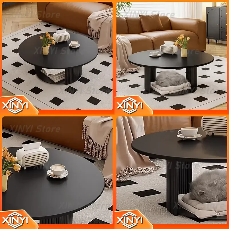 Industrial Design Coffee Table for Modern Classic Living Room Round Simple Minimalist Aesthetic Furniture