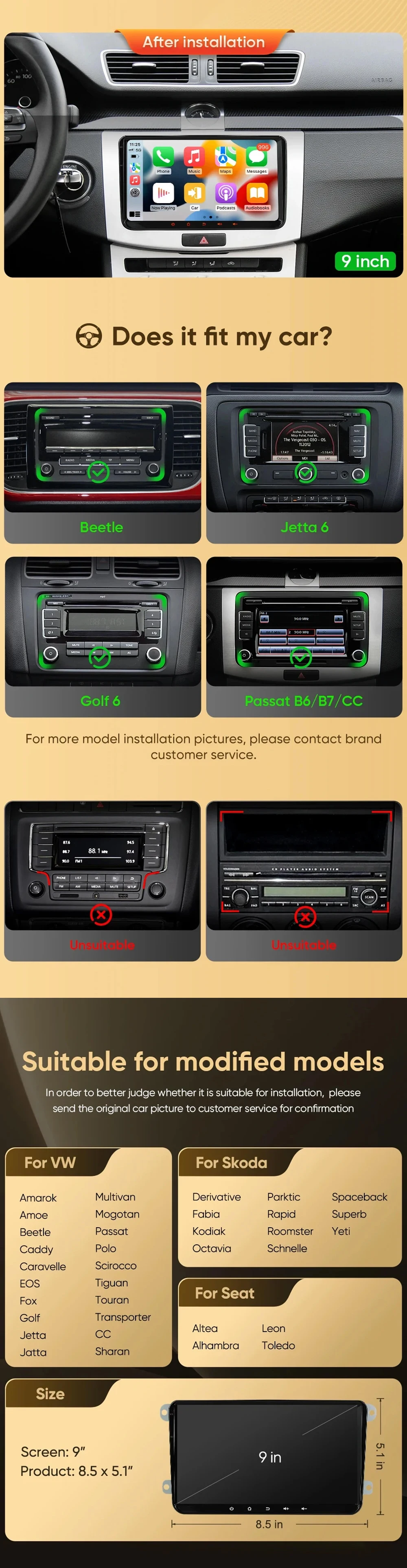 For VW Volkswagen Polo Tiguan Golf Passat B6 B7 Jetta Skoda Octavia SEAT Android 16 8+128GB CarPlay Auto Car Radio Multimedia