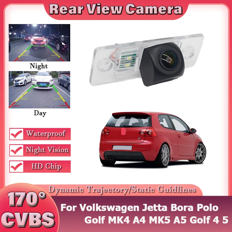 

170° FishEye Lens HD 1080×720P Special Vehicle Rear View Camera For Volkswagen Jetta Bora Polo Golf MK4 A4 MK5 A5 Golf 4 5 Car