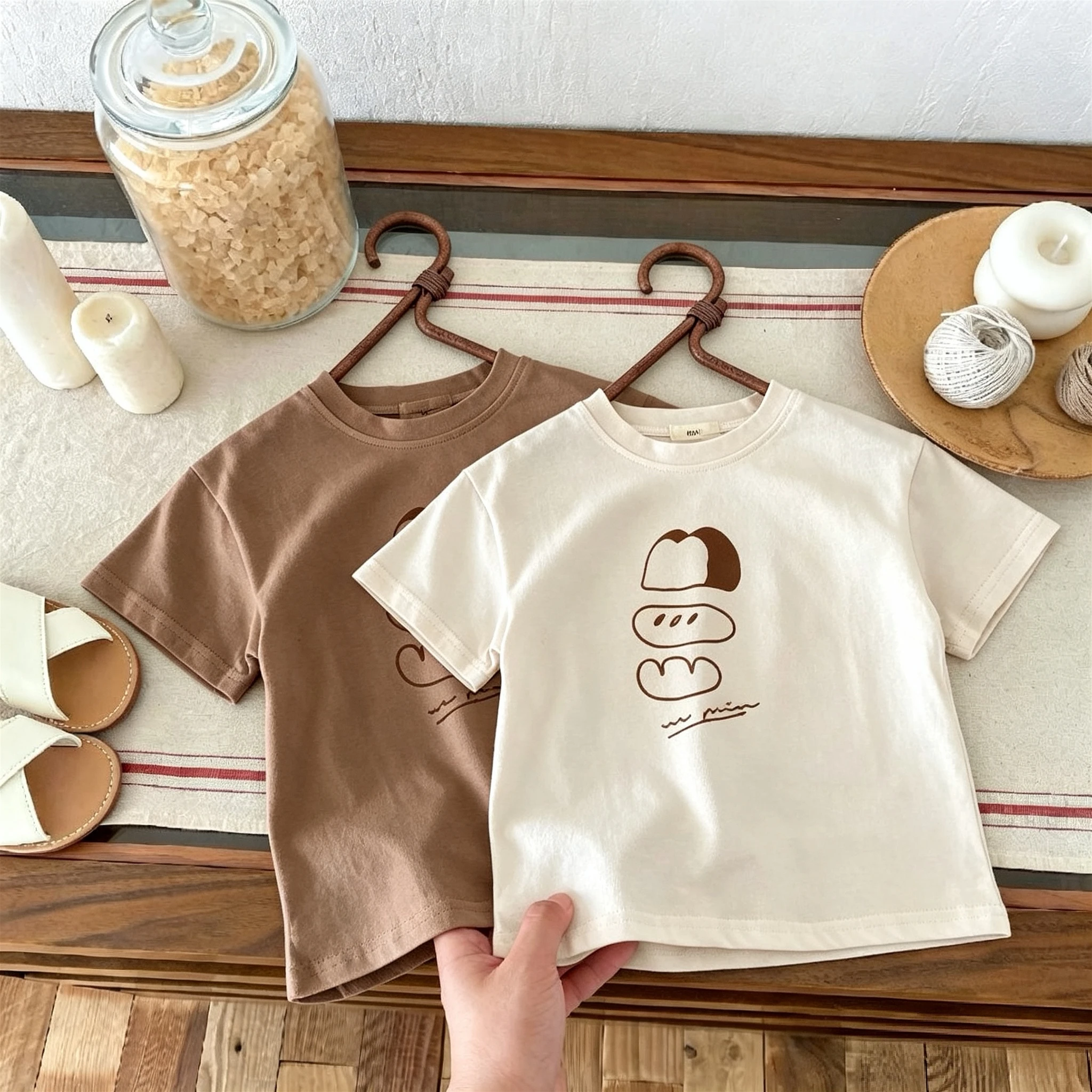 Korean Style Casual Kids Short Sleeve Tees Tops Summer Clothing Thin Loose Versatile Children T-shirt Crewneck Simple Tshirts
