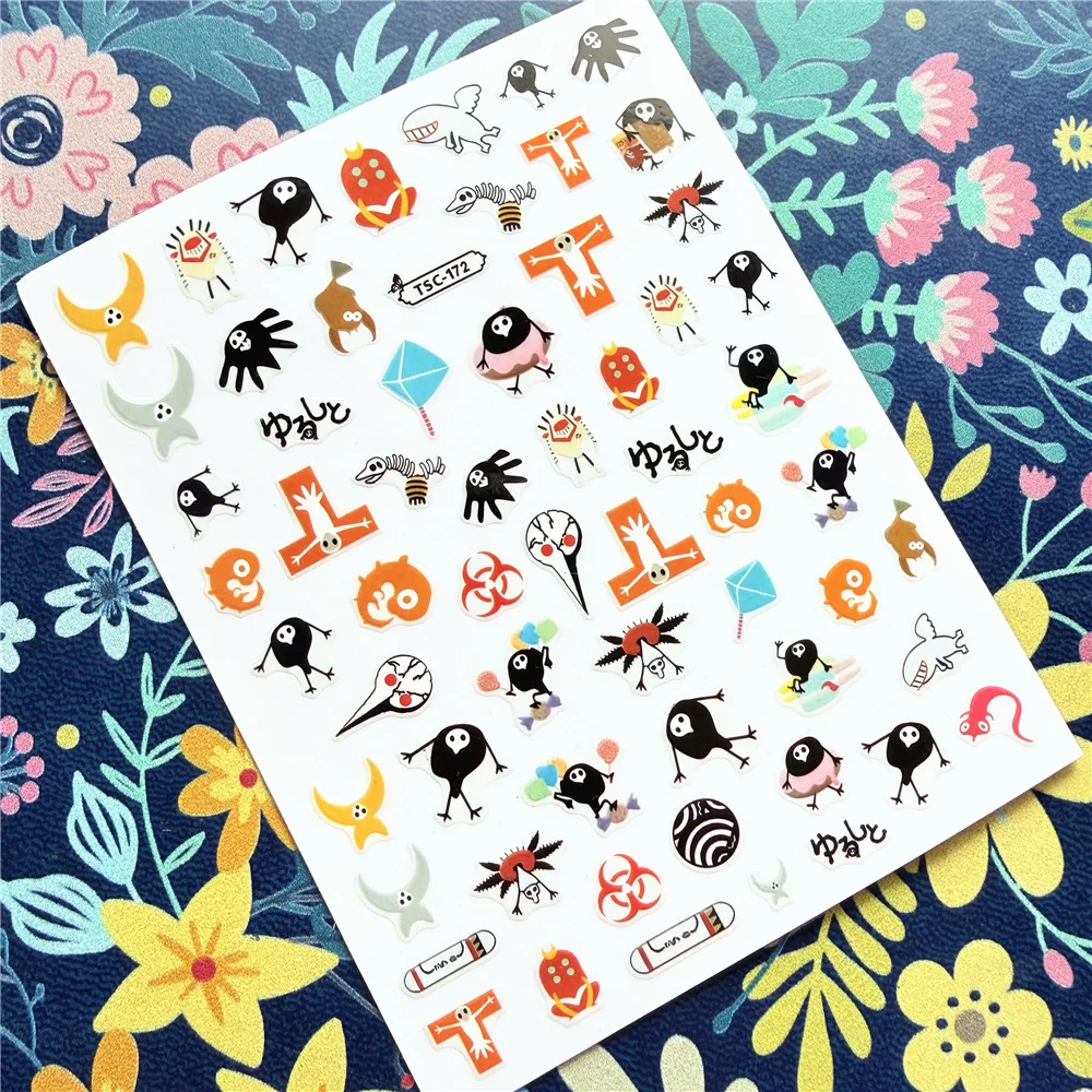 Newest TSC-081-172 Happy, sad, dancing series 3d nail art sticker nail decal stamping export japan designs rhinestones
