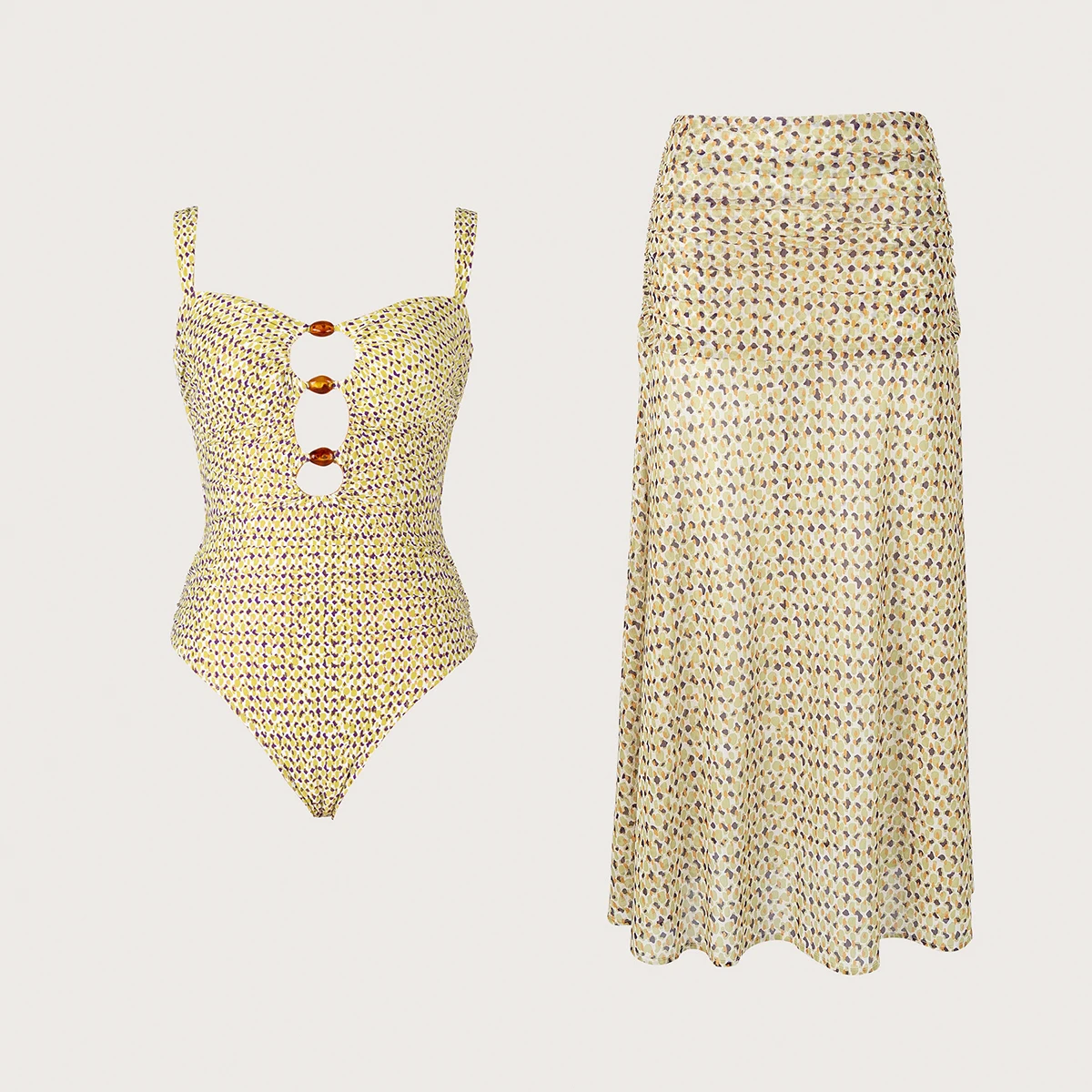 3 ピースビキニ 2026 セクシーな女性水着水着女性プリントビキニセットビーチウェア水着水着カバーアップ