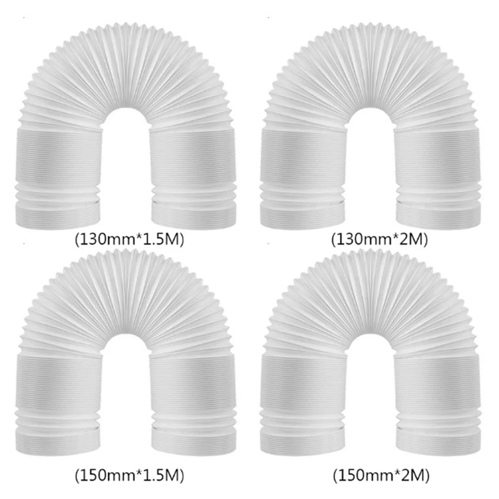 1x 130/150mm Vent Hose Duct Outlet Polypropylene Mobile Air Conditioning Accessories Telescopic Heat Exhaust Pipe