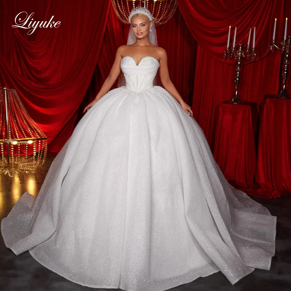 Custom Tulle Pleat Ball Gown Wedding Dress