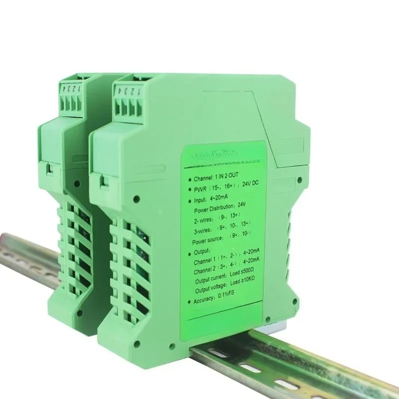 DC24V AC220V Powered Analog Signal Isolator 4-20mA 0-20mA Signal Distributor for PLC Industrial Control