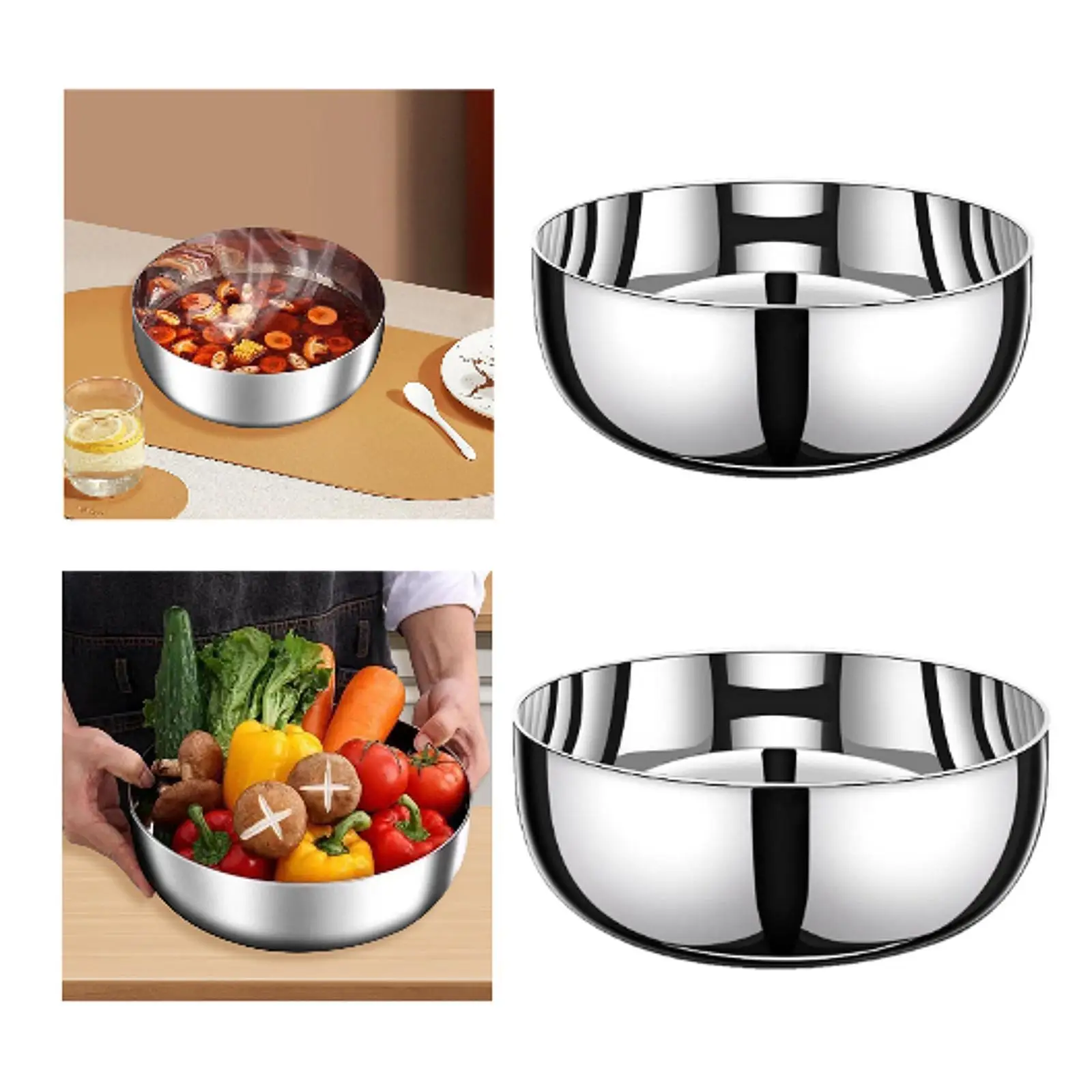 Stainless Steel Basin Dinner Buffet Server Basin for Barley Fruits Grains