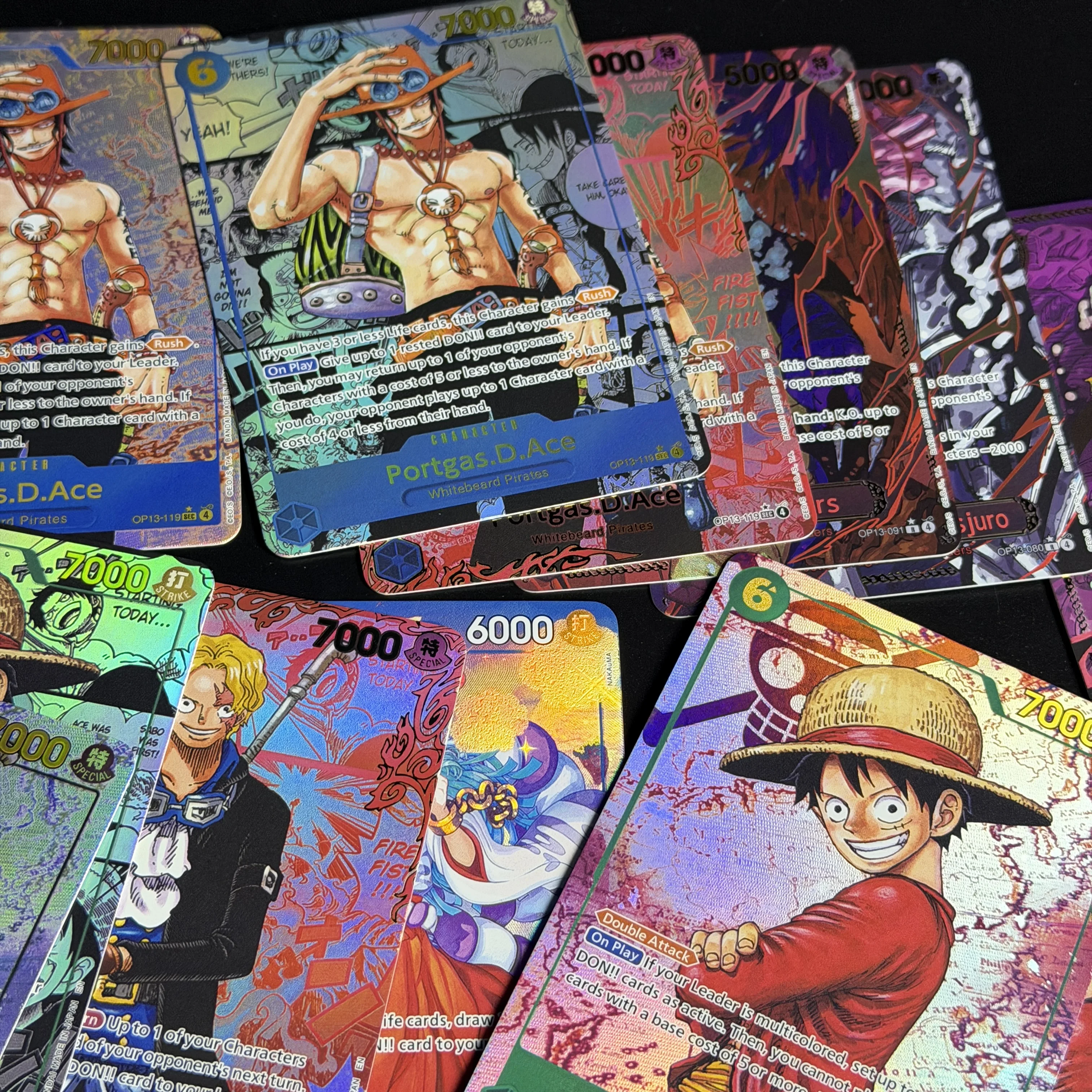 ONE PIECE OPCG TCG OP13 Three Brothers Manga panel/Jolly Roger/Red