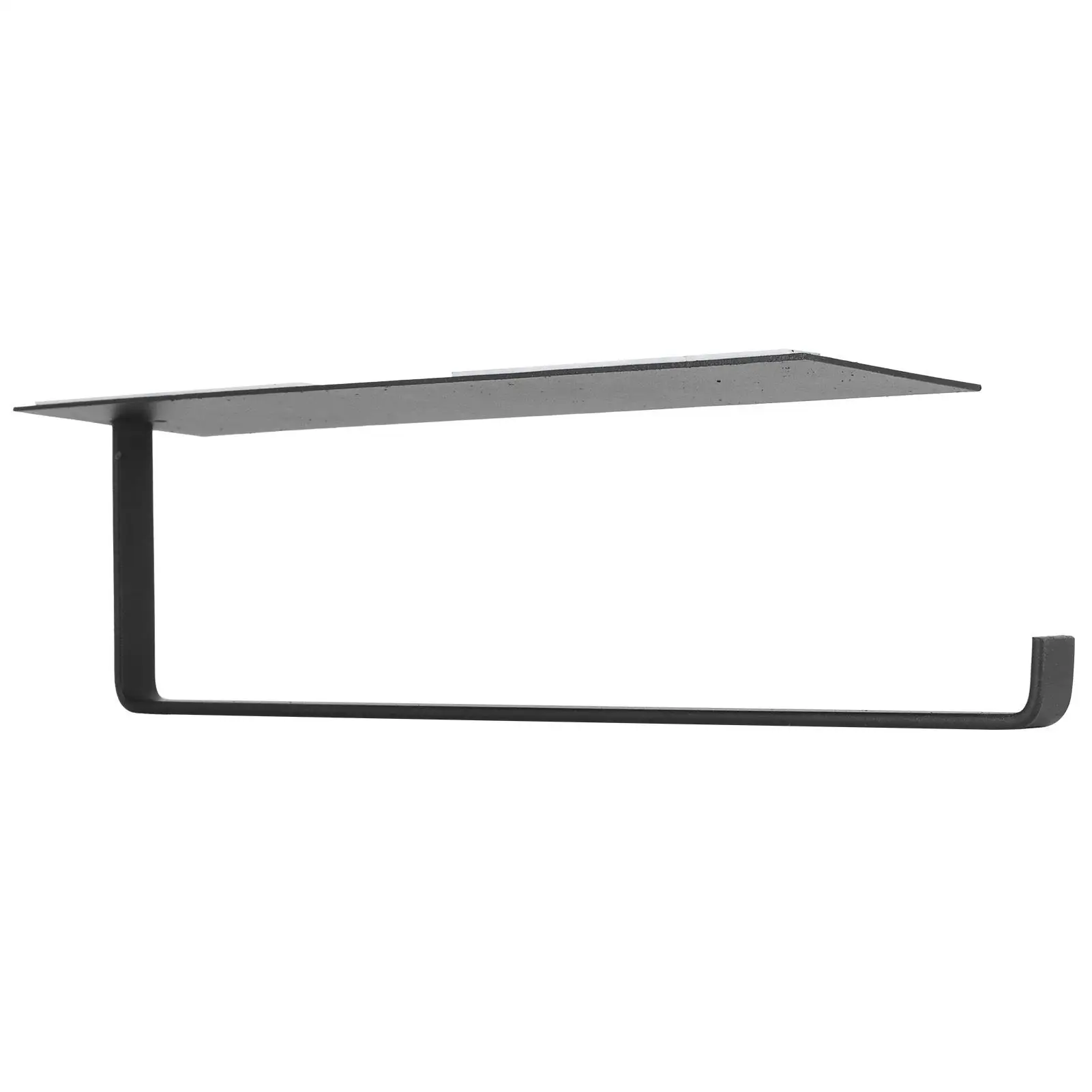 Metal Toilet Paper Rack Under Cabinet Self Adhesive Towel Holder Bathroom Kitchen Matte Black