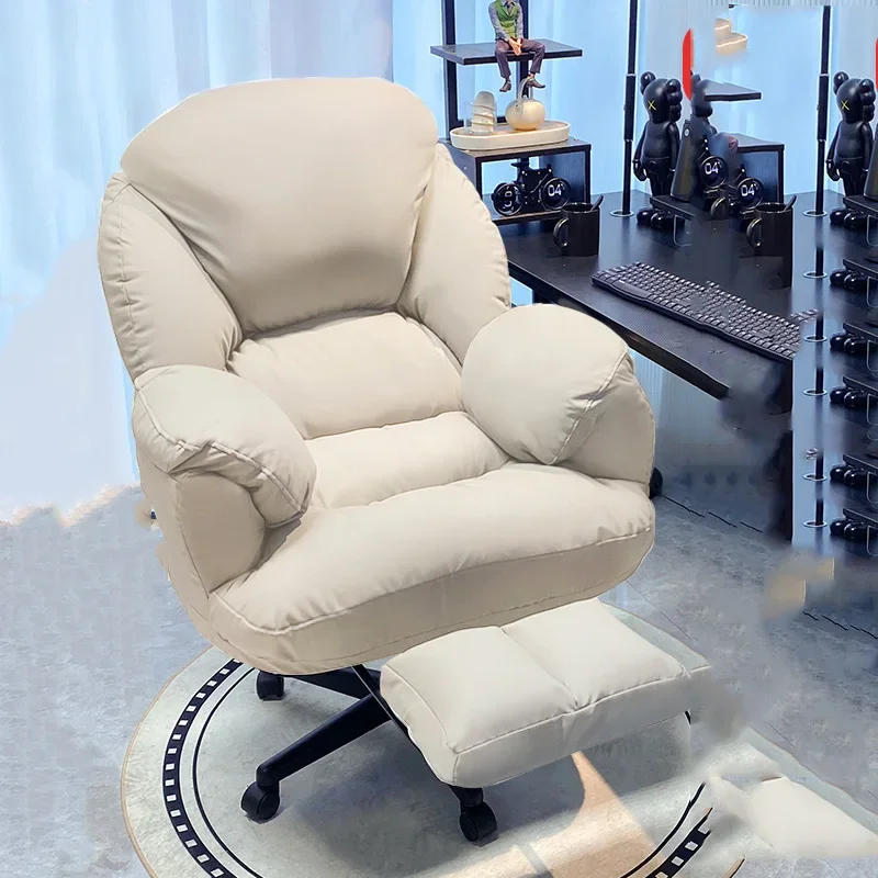 Support Luxury Office Chairs Wheels Base High Back Comfortable Office Chair Recliner Footrest Cadeira Gamer Office Furniture