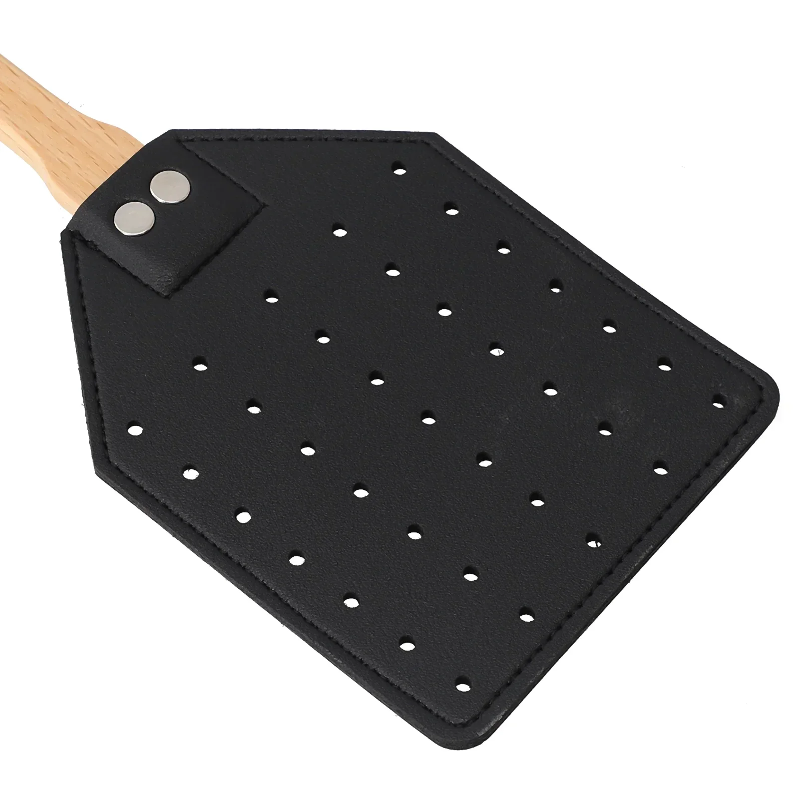 High Quality Brand New Fly Swatter Leather Killer Insect Accessories Beech Wood Elegant Heavy Duty Long Handle