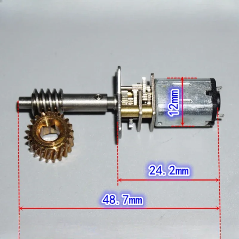 Micro N20 Full Metal Gearbox Gear Motor DC 3V 5V 6V 62RPM Long Screw Shaft Worm Geard Motor For Aircraft Folding Landing Model