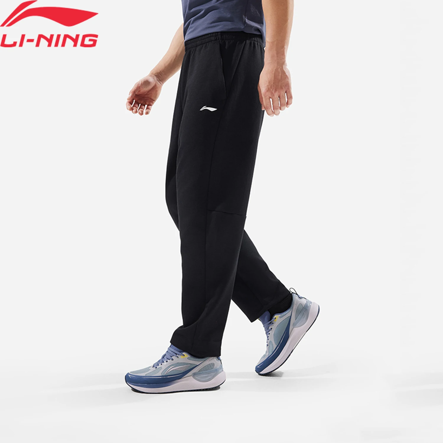 

Мужские трикотажные брюки Li-Ning Training, удобные мягкие спортивные штаны с регулируемой талией и карманами на молнии с подкладкой для фитнеса AKLVA39