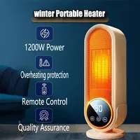 1200W Portable Winter Heater Touch Screen Electric Heater Home Hand Warmer with Remote Control and Timer Office Desktop Heater