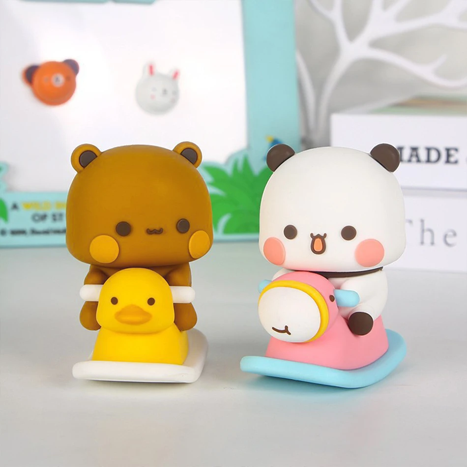 4 Sztuki Śliczne Kawaii Bubu Dudu Panda Niedźwiedź Figurka Kreskówkowa Ekscytująca Miniaturka Niedźwiedzia Kolekcjonerska Zabawka Zwierzęca Lalka Ozdoba Dekoracja